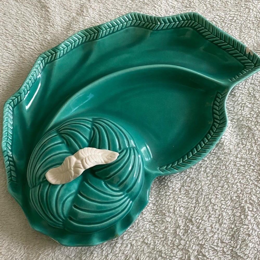 Hoenig of California mermaid blue ceramic serving dish 14x10in